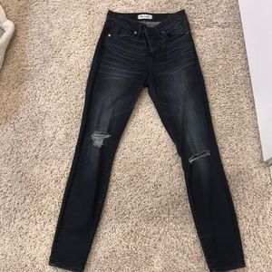 Madewell black ripped skinny jeans